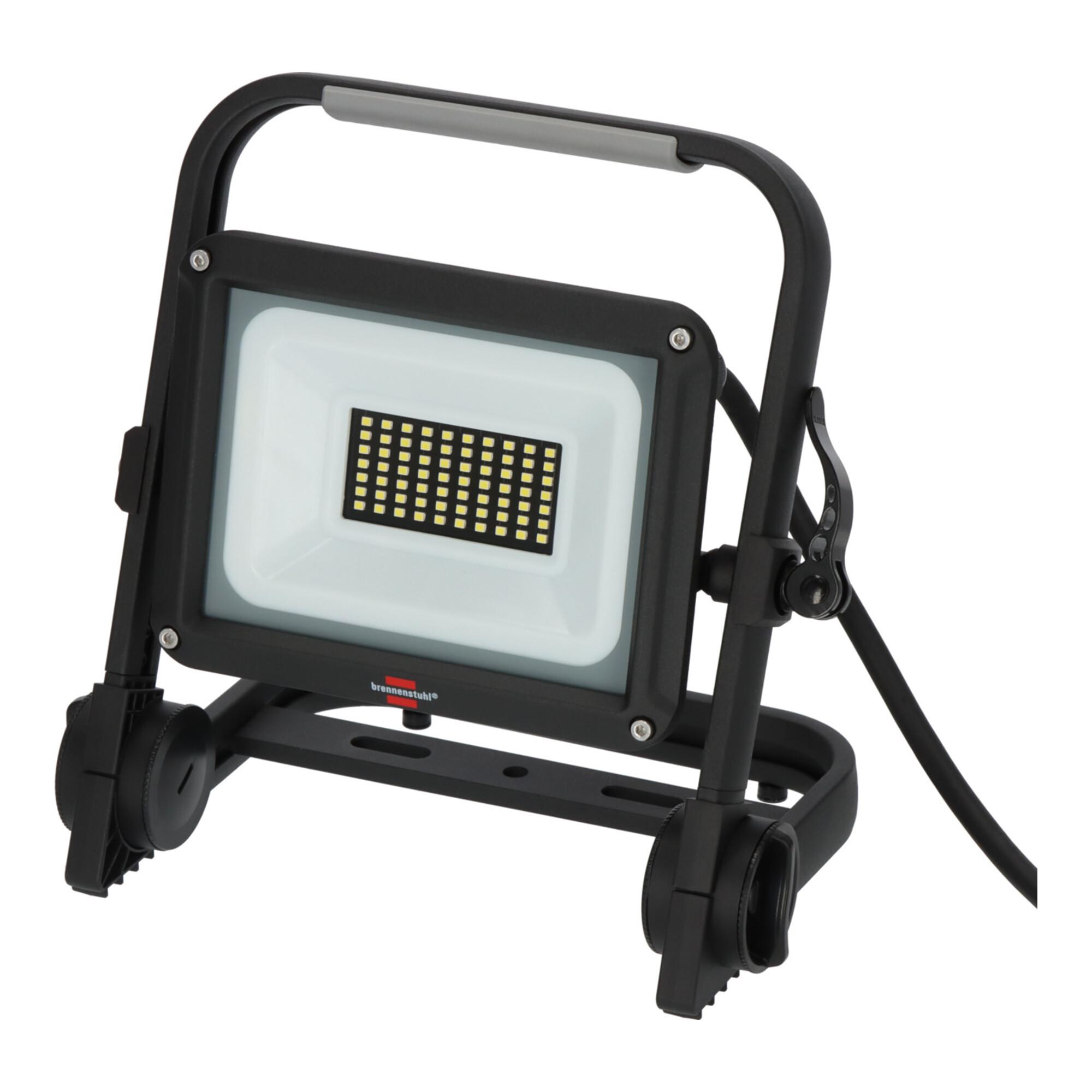 Brennenstuhl Mobiler LED Strahler JARO 4060 M / LED Baustrahler für außen IP65 (LED Arbeitsstrahler 30W mit 3m Kabel, LED Baulampe mit Schnellspannver (1171250343)