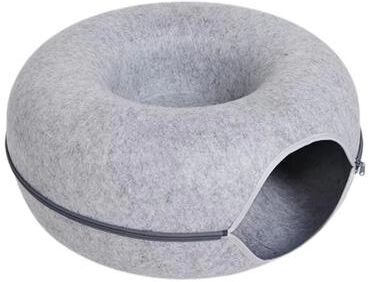 Uplift Treasures Interactive Felt Cat Tunnel Bed light Gray l