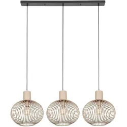 Trio, Pendelleuchte, GILA - Hanglamp - Sand - excl. 3x E27 4 W - Plafondbevestiging - In hoogte verstelbaar (E27)