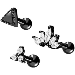 SET Chirurgenstahl Ohrpiercing MIX