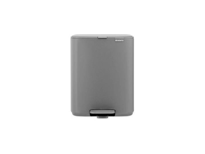 Mülleimer BRABANTIA Bo 12 l , grau (anthrazit), Stahl, Mülleimer, Mülleimer