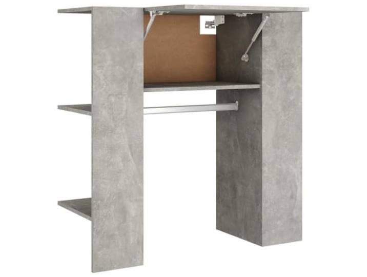 Flurschrank Beton Grau 97,5x37x99 cm Hängend mit Einlegeböden Holzwerkstoff, Kleiderstange, Schrank verschließbar, offene Fächer, Wandmontage, modernes Design