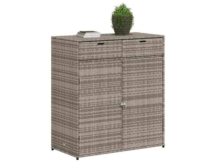 Promotion mars  * COFFRE DE JARDIN - YUNYAN - Armoire de rangement de jardin - MEUBLE JARDIN - gris 105x55x113cm résine tressée _54
