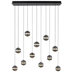 SCHÖNER WOHNEN-Kollektion LED-Pendelleuchte Lini Alu, Eisen, Stahl & Metall Schwarz