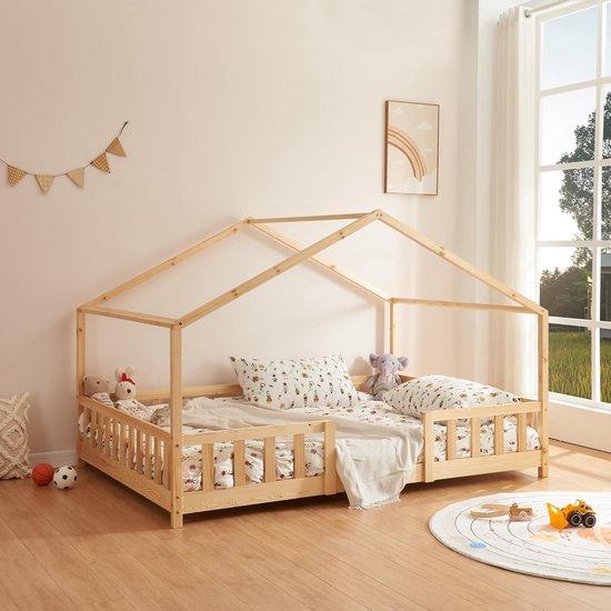 Famanu Kinderbett 120x200 cm mit Absturzsicherung - Inklusive Bettboden