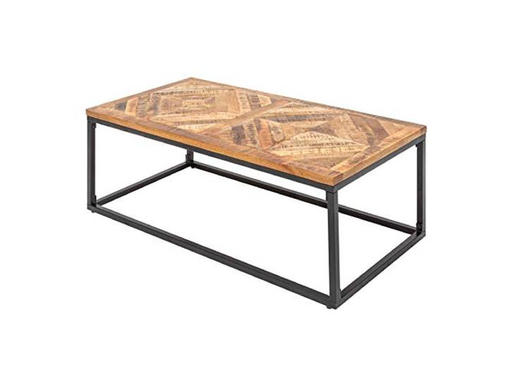 invicta INTERIOR Eleganter Couchtisch Infinity Home 100cm Natural Mangoholz Fischgrätmuster Wohnzimmertisch Tisch Holztisch