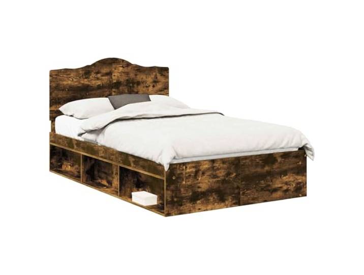 HMDNGOUT Bettgestell 135x190 Kiefernholz Massiv, Bettrahmen mit Kopfteil aus massivem Kiefernholz und Lattenrost, Modernes Bettgestell aus Holzwerkstoff, Schlafzimmerbett für Erwachsene