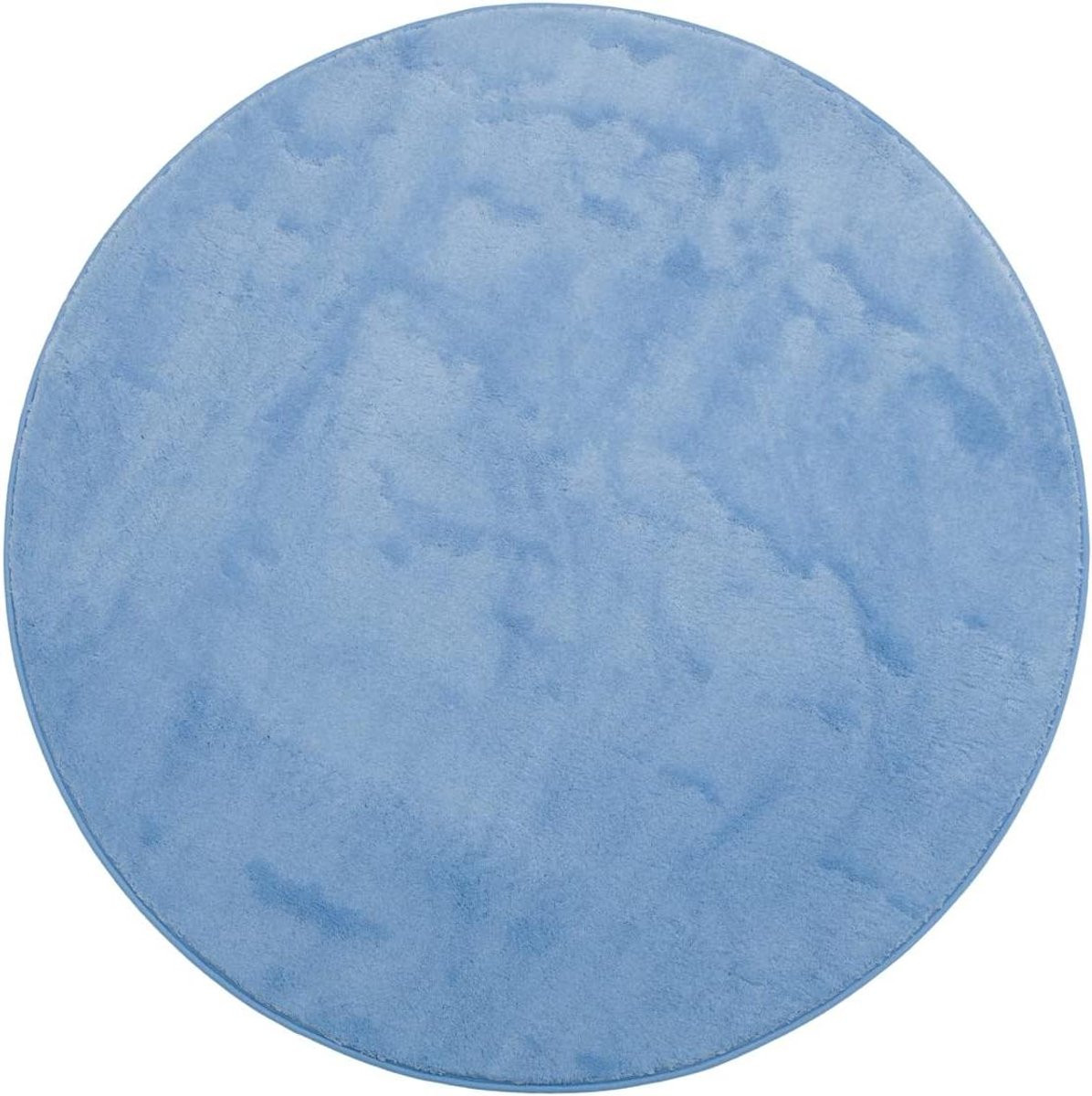 Blauwe ronde badmat met antisliponderzijde - Diameter: 110 cm