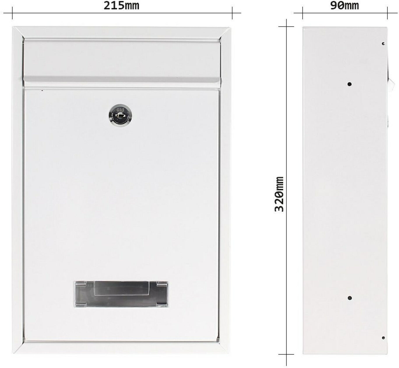 ROTTNER Briefkasten Tarvis mit Zylinderschloss weiß pulverbeschichtet (T02940)