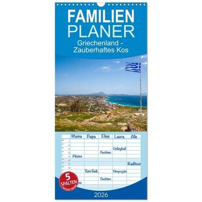Familienplaner 2026 - Griechenland - Zauberhaftes Kos mit 5 Spalten (Wandkalender, 21 x 45 cm) CALVENDO