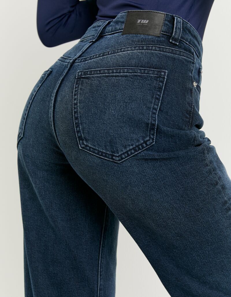 Tally Weijl "SPADEPEPPER" Baumwollmischung, High-Waist mit geradem Beinverlauf denim blau, ehdd 36, N-Gr