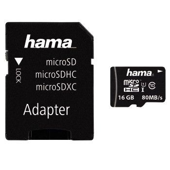 Hama 124138 MicroSDHC Speicherkarte 16 GB Klasse 10 00124138
