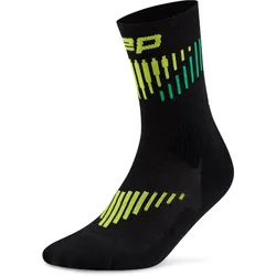 CEP Socken Herren Core Run Merino mid, schwarz/lime