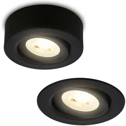 Briloner, Einbauleuchte, Flache LED Ein- / Aufbauleuchte, schwarz (Kunststoff)