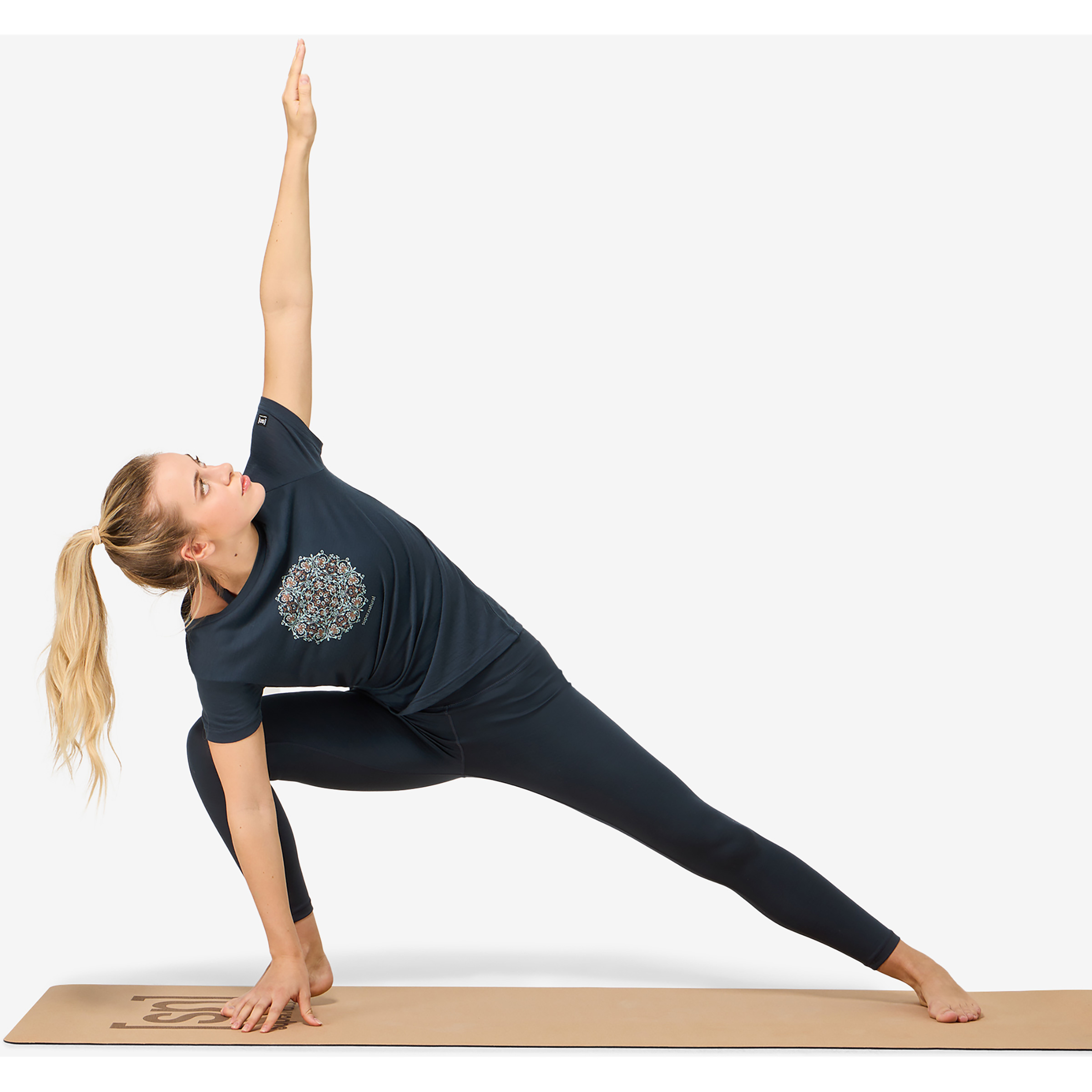 Super.Natural Ornament Damen T-Shirts blau Größe L Yoga | Lifestyle Hautfreundlich Merinowolle