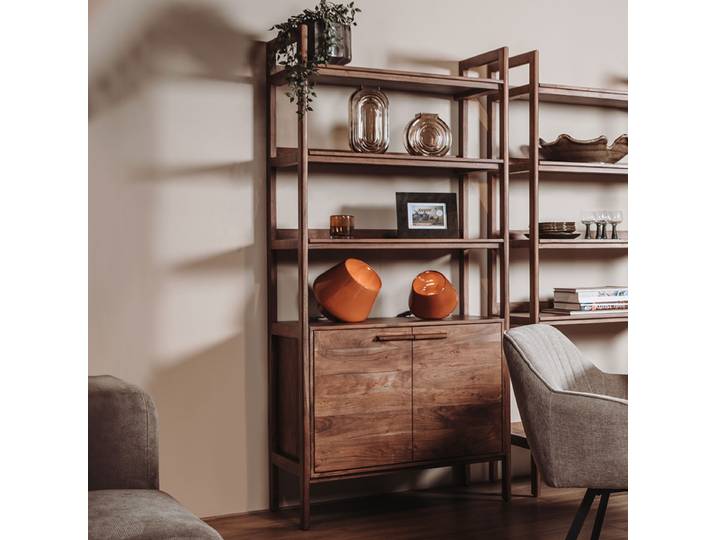 Tower Living Wandrek Falcone Met 2 deuren, Acaciahout, 200 x 90cm - Bruin