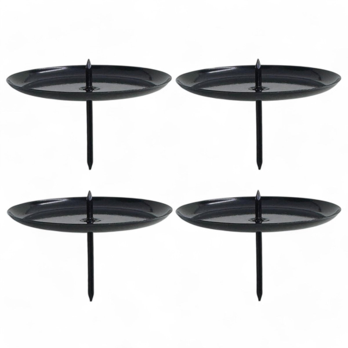 Dailygoods 4-delige set adventkandelaars met doorn - Zwart - Ø 60 mm