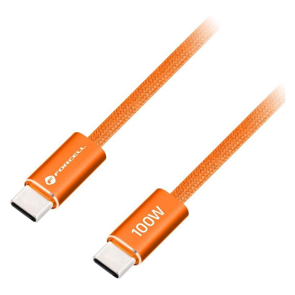 Forcell USB-C-zu-USB-C-Kabel F-Energy QC4.0 PD 5 A 100 W Cafule Color 1,2 m ACYH23 orange (1.20 m, 100 W) (FORCELL)