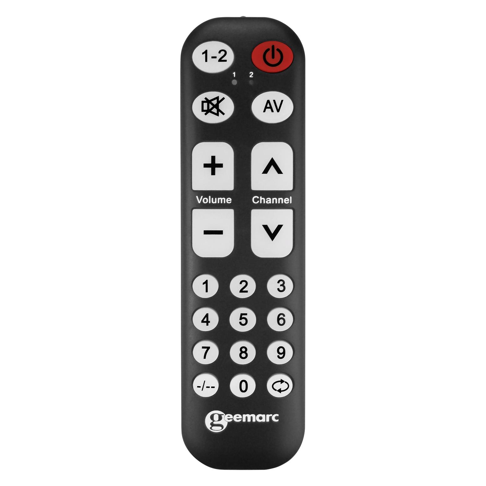 Geemarc Telecom TV10 Fernbedienung TV Drucktasten (Universal Fernbedienung, Infrarot) (TV-10_BLK)