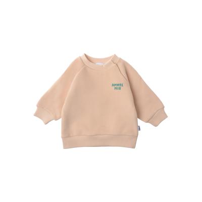Sweatshirt LILIPUT "Amore Mio", Mädchen, Gr. 74/80, braun (hellbraun), 80% Baumwolle, 20% Polyester, bedruckt, normal, Rundhals, Sweatshirts Sweatshirt, aus super weichem Material