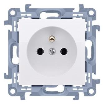 Kontakt Simon 10 Einzelsteckdose - mit Schutzkontakt - 16 A - 250 V - Schnellanschlüsse - weiss (KONTAK-SIMON)
