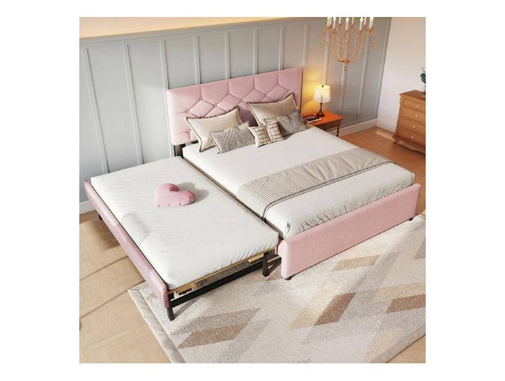 LuxusKollektion Polsterbett Polsterbett Rosa A 140x200 cm mit Rollbett