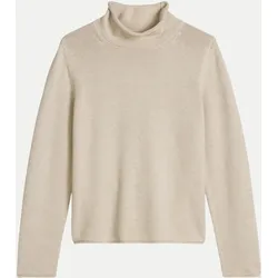 Strick-Rollkragenpullover Beige S