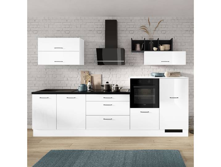 Küchenzeile Impuls halbhoch 320 cm 320 x 206 x 60cm Ausrichtung rechts Weiß
