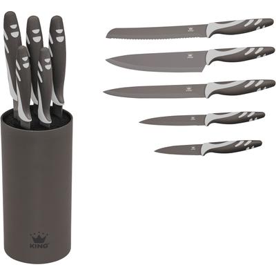 Messerblock KING "Soft Touch", grau, Messerblöcke, Messerblock, mit KING protect Beschichtung