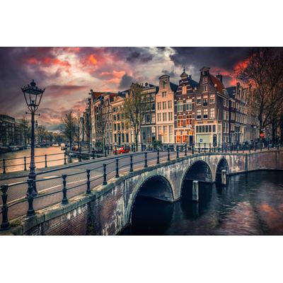 Fototapete PAPERMOON "Photo-Art ADRIAN POPAN, AMSTERDAM", bunt, B:3,5m L:2,6m, Vlies, Tapeten
