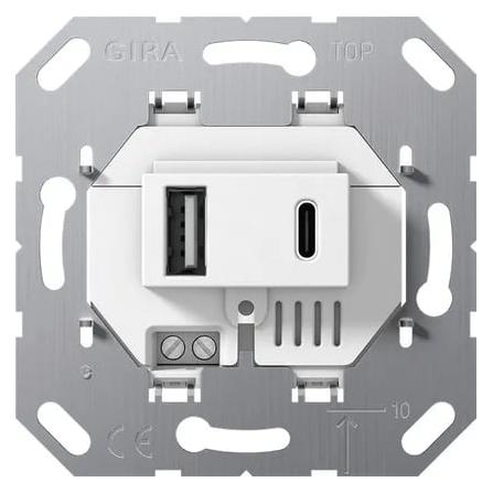 Gira USB-Spannungsvers.2f Typ A/C 234900 Einsatz Weiss (234900)
