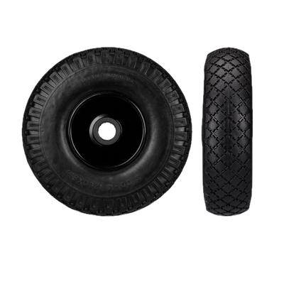 Relaxdays Sackkarrenrad Set, pannensicher, 3.00-4 Vollgummireifen, Stahlfelge, 25 mm Achse, 100 kg, 260x85mm, schwarz