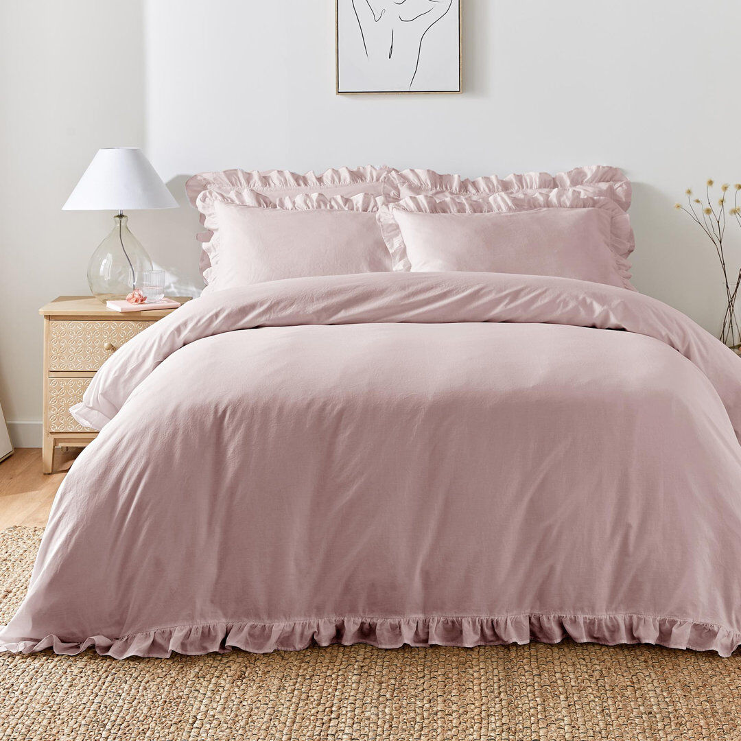 AppleTree Cassia Frill Cotton Duvet Cover Set with Pillowcases Super King Duvet Cover Set + 2 Pillowcases