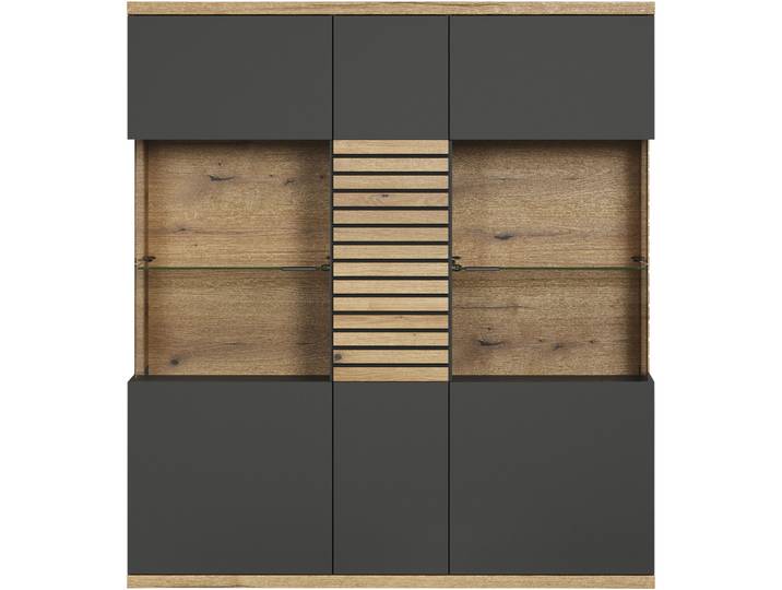 Highboard Norris anthrazit MDF B 131 H 147 cm