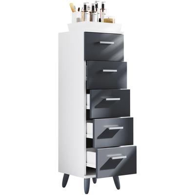Midischrank VCM "Midischrank Badmöbel Kommode Schubladen Landos M", schwarz (weiß, anthrazit), B:30cm T:30cm, Obermaterial: 100% Holz Wood., Schränke, Midischrank
