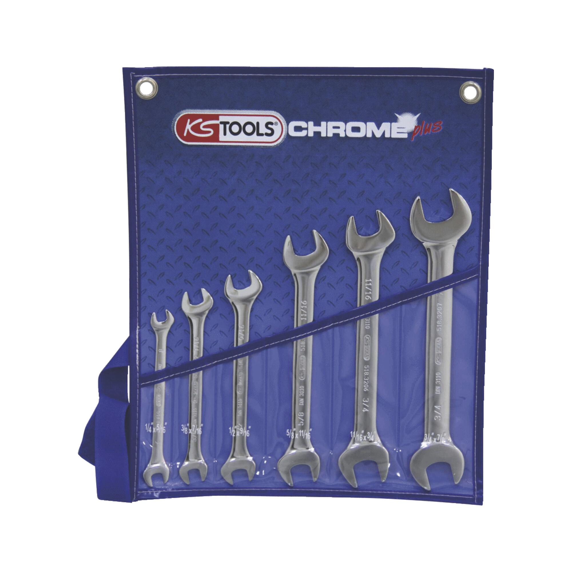 KS Tools CHROMEplus Doppel-Maulschlüssel-Satz, 6-teilig (518.3220)