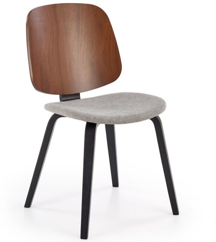 MSO Chaise design tricolore avec pieds en bois massif Marron 54x77x50cm