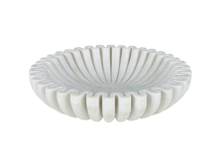 Ambia Home Dekoschale, Weiß, Stein, Uni, rund, 7 cm, Lfgb, Handmade in India, lebensmittelecht, Dekoration, Dekoschalen