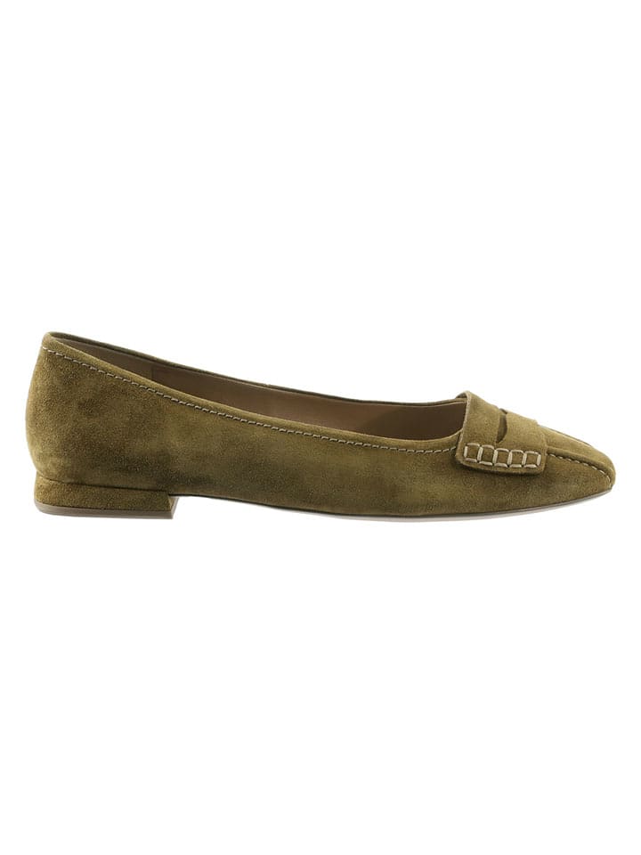 Högl Leder-Ballerinas in Khaki - 40