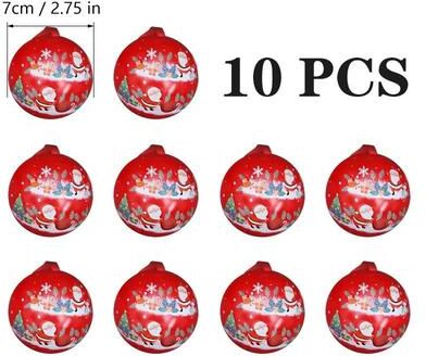 Uplift Essentials Tinplate Christmas Ball Candy Box Ornaments set E