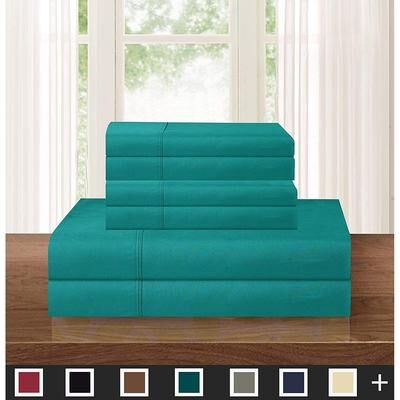Elegant Comfort Solid 6-PIECE Sheet Set with Deep Pockets & Hypoallergenic