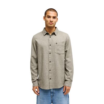 Langarmhemd QUIKSILVER "Motherfly Heather", Herren, Gr. XXL, grau (grape leaf heather), Obermaterial: 100% Baumwolle., Hemden