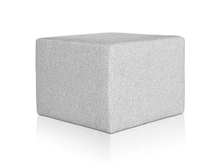 Deshome Pouf hocker Fußstütze 63x63x44 cm Wasserabweisender Stoff: Modernes Design Pouf für Sofa Wohnzimmer Schlafzimmer, Puff hocker, Pouffe Minerva Grau