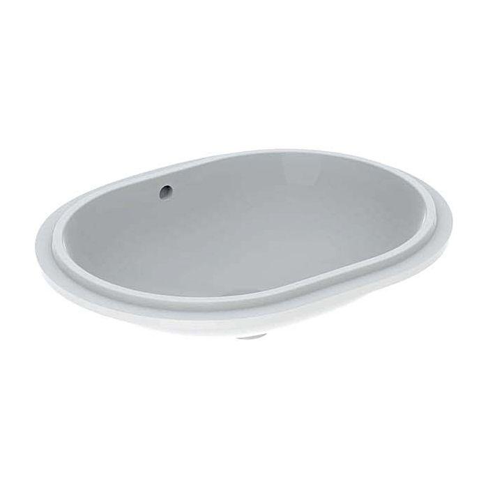 Geberit VariForm Unterbauwaschtisch 500757002 61x46cm, ohne Hahnloch, mit Überlauf, elliptisch, weiß KeraTect