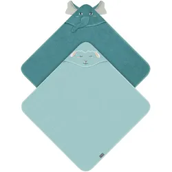 Normani, Babybadetuch, 2x Baby Wickeltücher aus Bio-Baumwolle (80 x 80 cm)