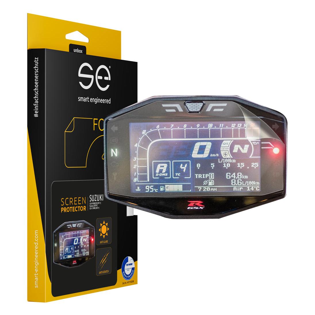 Smart Engineered se Entspiegelte 3D Tacho / Cockpit Schutzfolie (VPE 2) für Suzuki (SE-DCP-2-0102-0094-1-M)