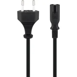 Goobay 95039 Euro Anschlusskabel, 5 m, Schwarz, 5 m - Eurostecker (Typ C, CEE 7/16) > Gerätebuchse C7