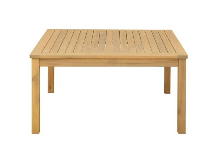 KTHLBRH Couchtisch aus Massivholz Akazie, hell, 85 x 85 x 45 cm Robust, Verwendung im Innen- und Außenbereich, leicht zu reinigen, zylindrische Beine, rustikaler Stil