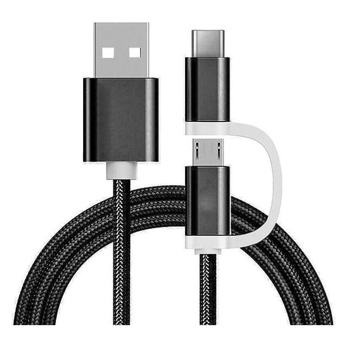 Reekin Ladekabel 2in1 USB Micro & Typ C (1 m, USB 2.0) (CAB-003BL)