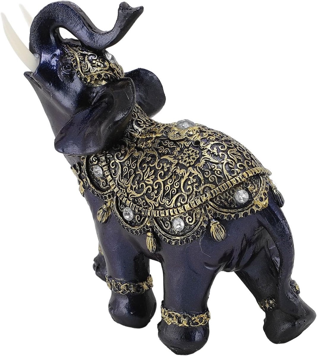 Blauw Olifant Beeldje voor Feng Shui Decoratie - Hoogte: 8 cm